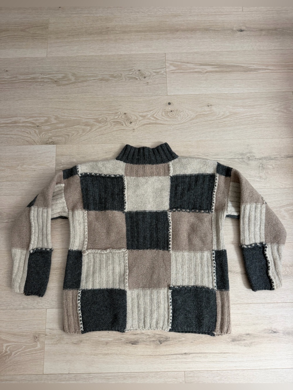 J Crew 100% Shetland wool patchwork sweater - Picture 5 of 6